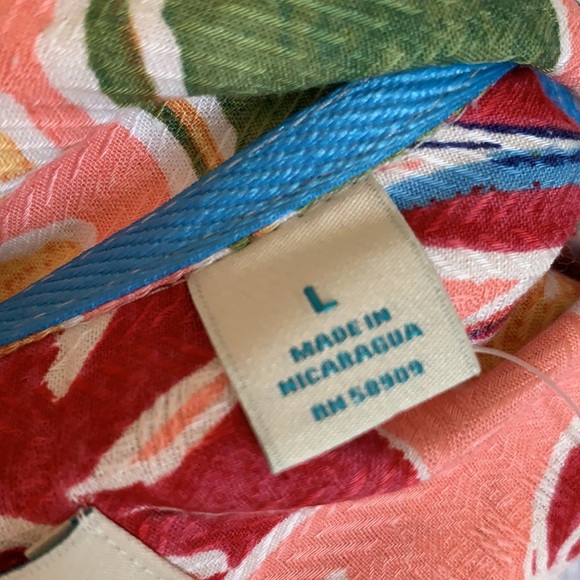 CARIBBEAN NWT MEN’S MULTICOLOR TROPICAL SHIRT LG - Picture 6 of 7